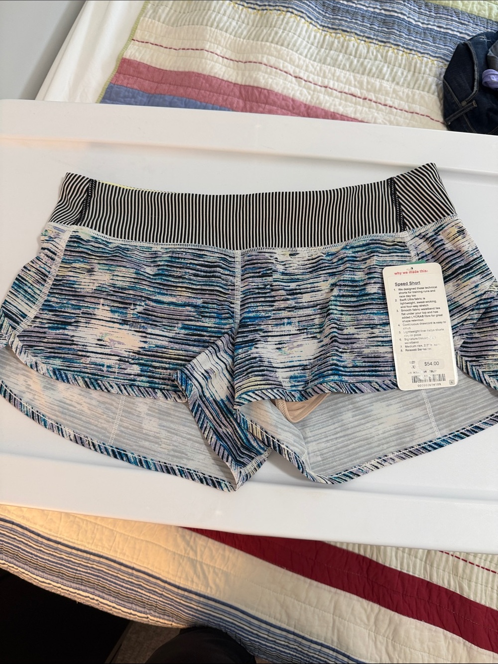 Lululemon Athletic Blue Multi Stripe Women’s Performance Shorts